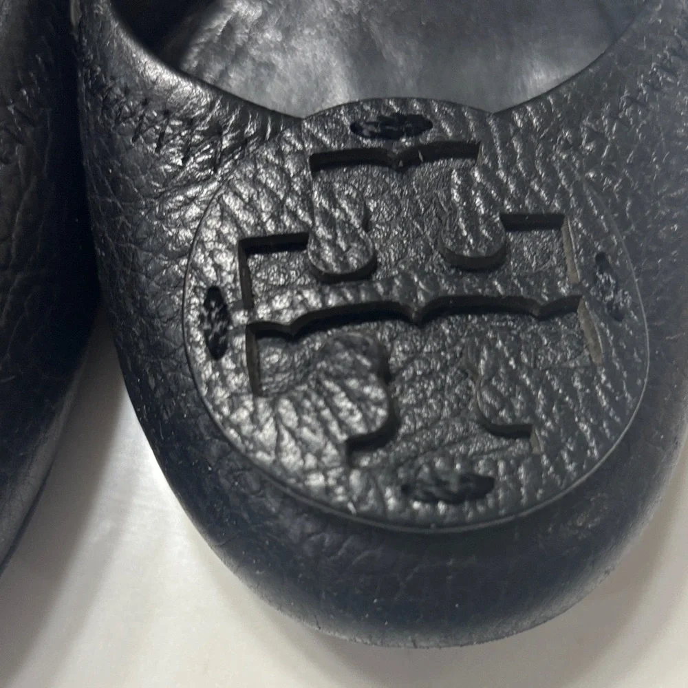 Tory Burch Black Textured Flats